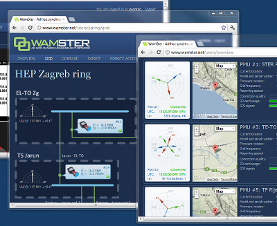 Screenshot of several Wamster GUI views